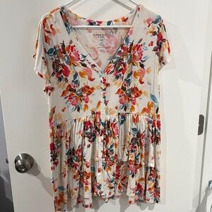 Torrid Vibrant Floral Button-Down Blouse